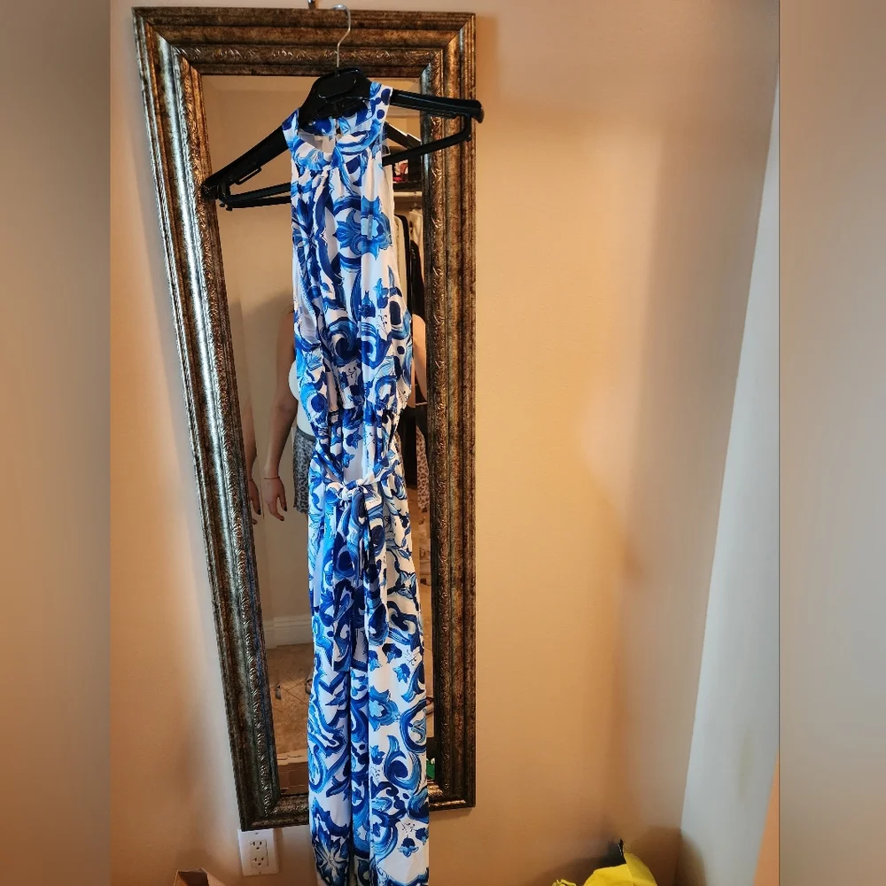 Baroque dolce and gabbana print halter neck maxi dress - Picture 4 of 5